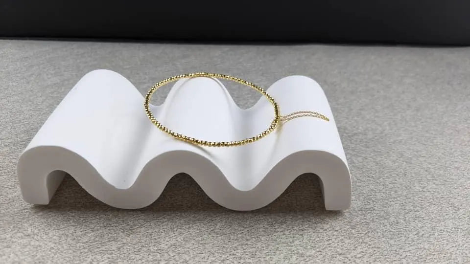 18K Solid Gold Double Row Faceted Bead Bracelet – AU750