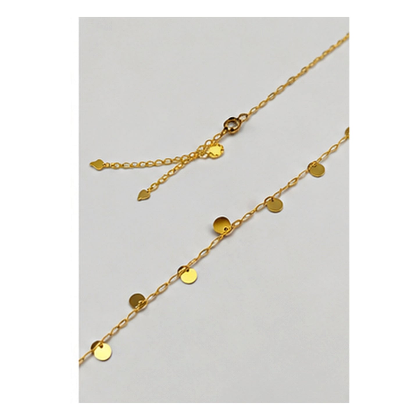 18K Solid Gold Disc Necklace, Dainty Polished Circle Charm, Minimalist Layering Jewelry