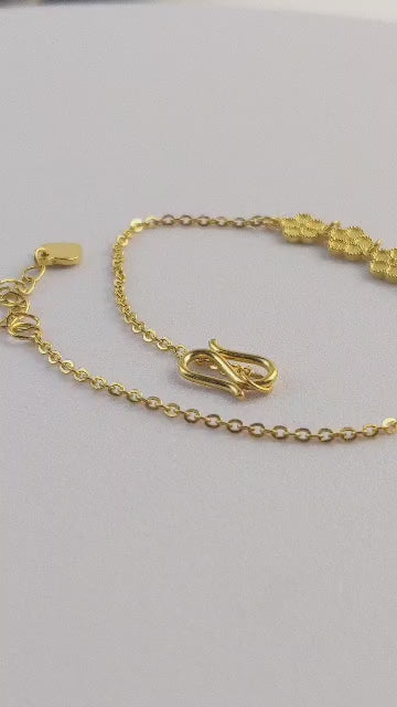 24K Pure Gold Five-Flower Bracelet