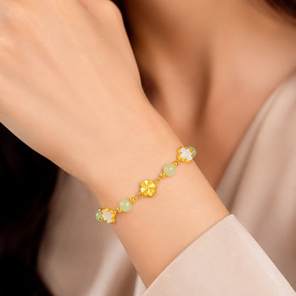 18K Solid Gold Four-Leaf Clover Bracelet – AU750